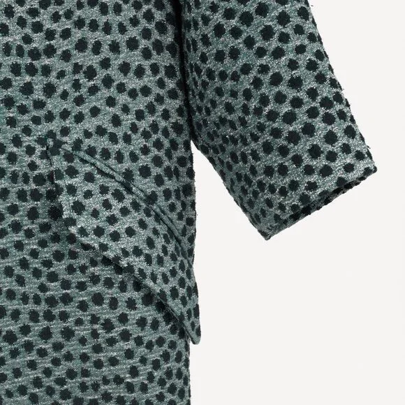 Isabel Marant Albury Teal Metallic Spotted-Jacquard Jacket